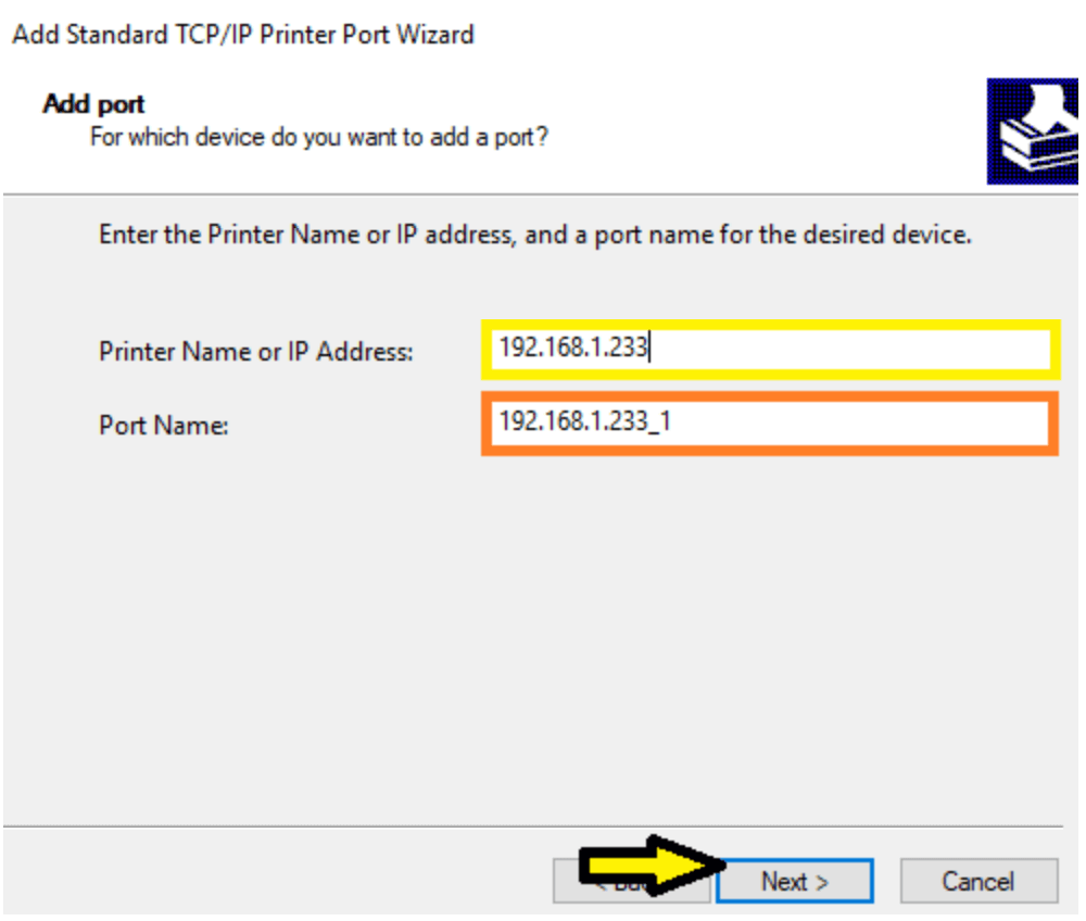 enter IP address