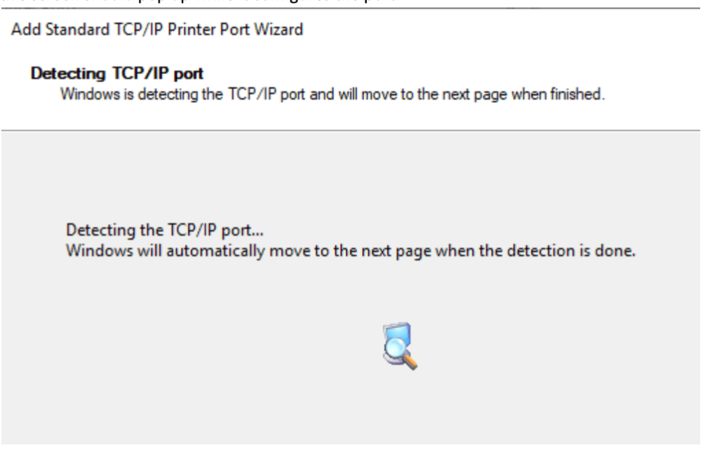 IP printer port detecting toshiba printer 