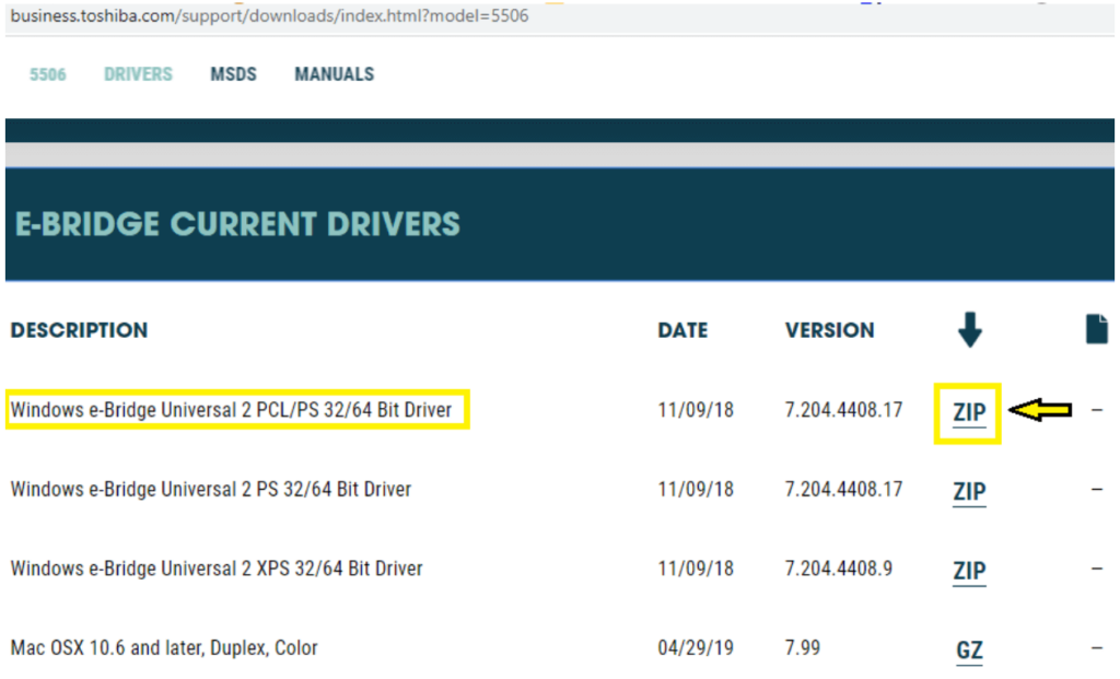 e-bridge current drivers for windows