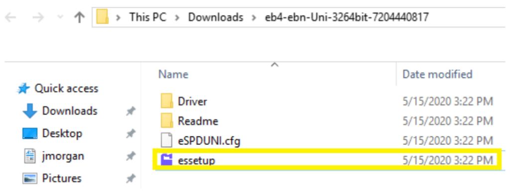 run essetup.exe file to begin toshiba driver installation process for windows
