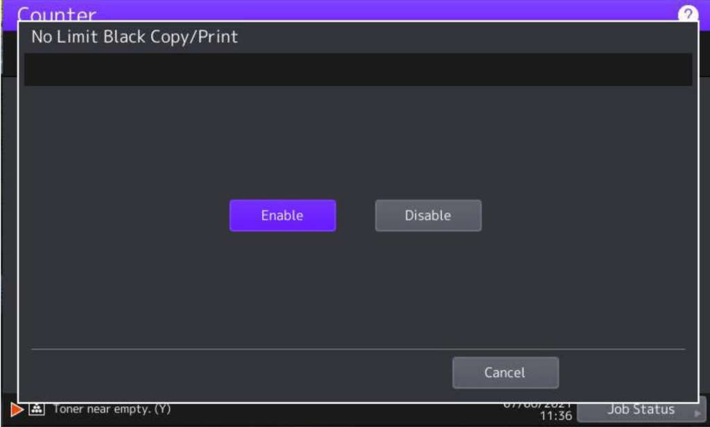 Toshiba Copier Department Code setup step 10