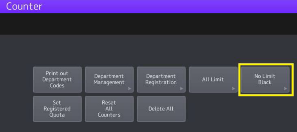 Toshiba Copier Department Code setup step 9